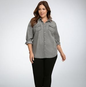 TAYLOR - GREY WASH DENIM BUTTON-UP SHIRT